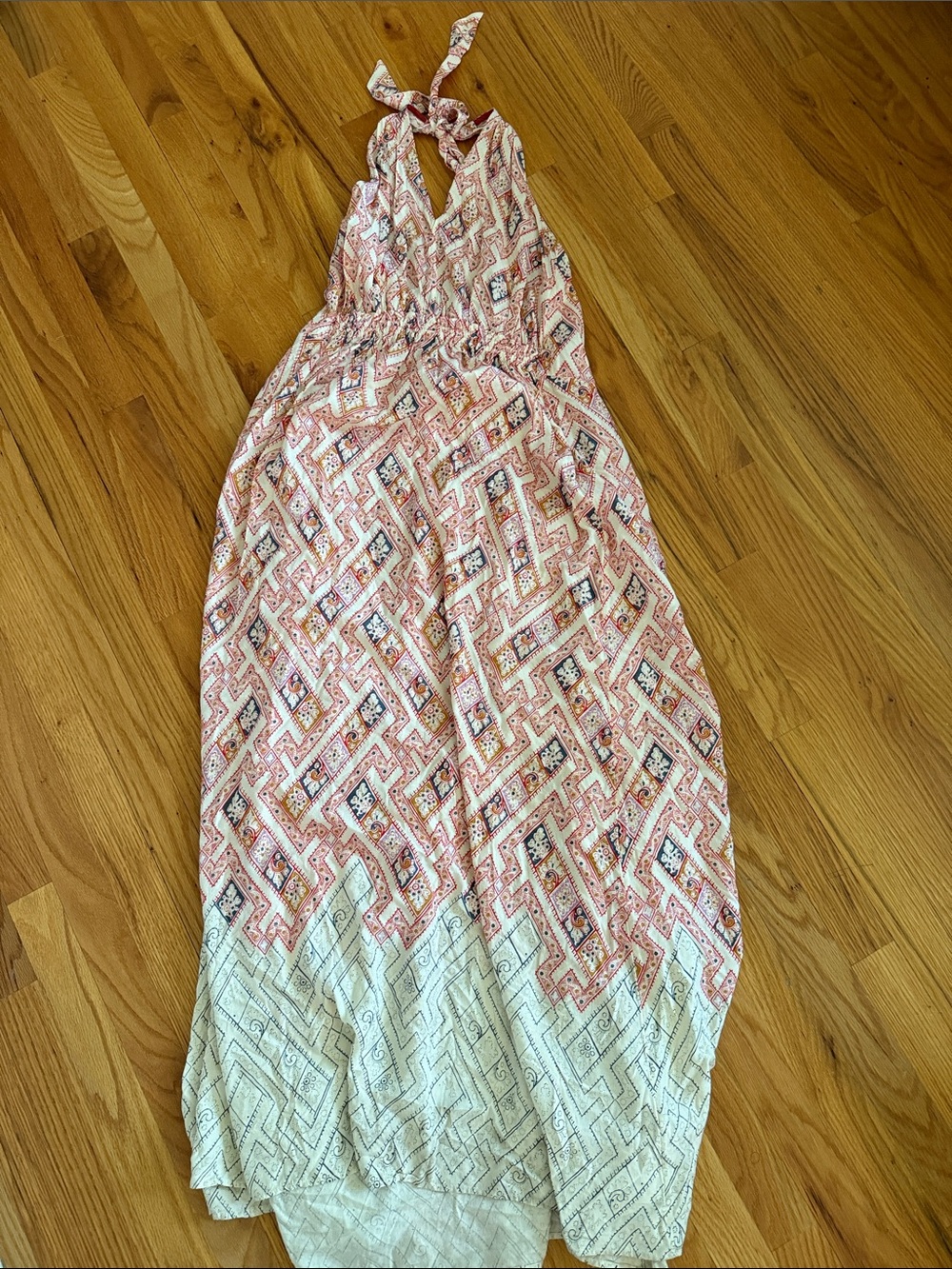 Anthropologie  Patterned Halter Maxi Dress